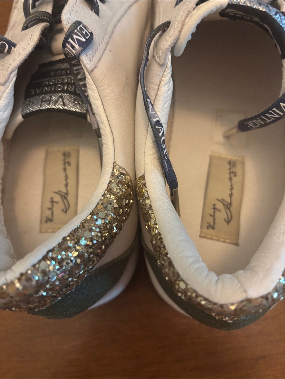 Vintage Havana Eileen Star Sneakers - White / Gold Glitter / Camo Accent Size 11 - Picture 8 of 10